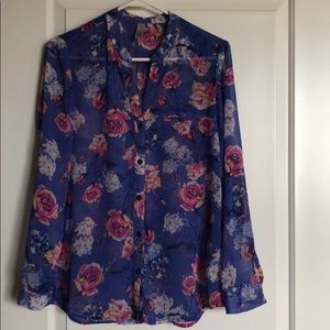 Kut from the Kloth sheer floral blouse
